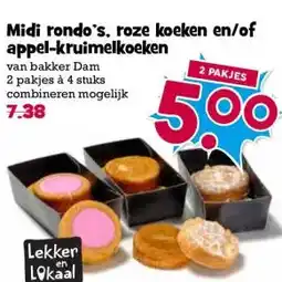 Boon`s Markt Midi rondo's, roze koeken en/of appel-kruimelkoeken aanbieding