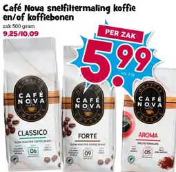 Boon`s Markt Café Nova snelfiltermaling koffie en/of koffiebonen aanbieding