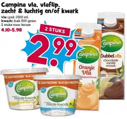 Boon`s Markt Campina vla, vlaflip. zacht & luchtig en/of kwark aanbieding