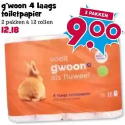 Boon`s Markt G'woon 4 laags toiletpapier aanbieding