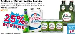 Boon`s Markt Grolsch of Peroni Nastro Azzuro aanbieding