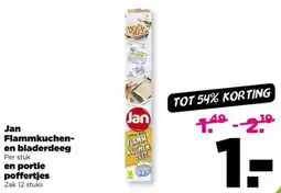 PLUS Jan flammkuchen en bladerdeeg en portie poffertjes aanbieding