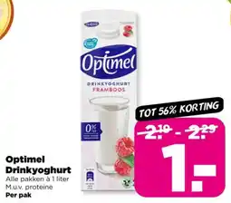 PLUS Optime drinkyoghurt framboos aanbieding