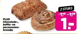PLUS Plus chocolade , koffie en pecannoten broodje aanbieding