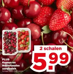 PLUS Plus kersen en nederlandse aardbeien aanbieding