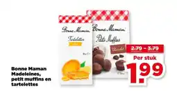 PLUS Bonne maman madeleines, petit muffins en tartelettes aanbieding