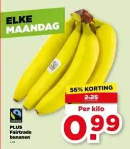 PLUS plus fairtrade bananen aanbieding