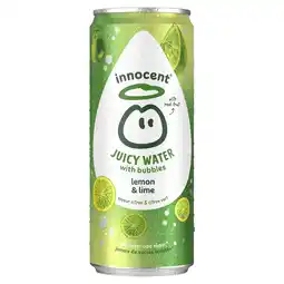 PLUS Innocent Juicy water with bubbles lemon & lime aanbieding