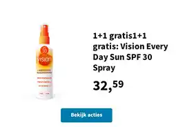 Plein.nl 1+1 gratis1+1 gratis: Vision Every Day Sun SPF 30 Spray aanbieding