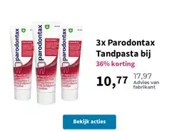 Plein.nl 3x Parodontax Tandpasta bij aanbieding