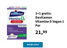 Plein.nl 1+1 gratis: Davitamon Vitamine D Vegan 1 Per aanbieding