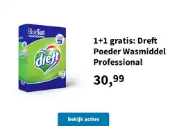 Plein.nl 1+1 gratis: Dreft Poeder Wasmiddel Professional aanbieding