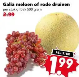 Coop Galia meloen of rode druiven aanbieding