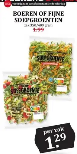 Coop BOEREN OF FIJNE SOEPGROENTEN aanbieding