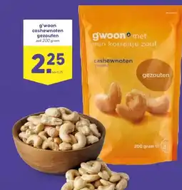 Coop g'woon cashewnoten gezouten aanbieding