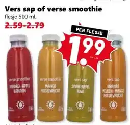 Coop Vers sap of verse smoothie aanbieding