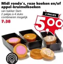 Coop Midi rondo's, roze koeken en/of appel-kruimelkoeken aanbieding