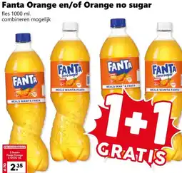 Coop Fanta Orange en/of Orange no sugar aanbieding