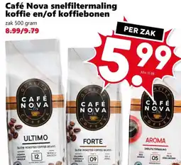 Coop Café Nova snelfiltermaling koffie en/of koffiebonen aanbieding