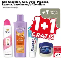 Coop Alle Andrélon, Axe, Dove, Prodent, Rexona, Vaseline en/of Zendium aanbieding