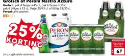 Coop Grolsch of Peroni Nastro Azzuro aanbieding