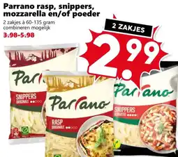 Coop Parrano rasp, snippers, mozzarella en/of poeder aanbieding