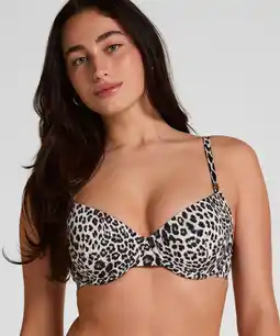 Hunkemoller Hunkemöller Voorgevormde Beugel Bikinitop Leopard Zwart aanbieding