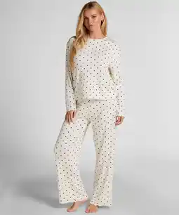 Hunkemoller Hunkemöller Pyjamabroek Loose Pointelle Wit aanbieding