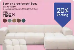 Leen Bakker Bank en draaifauteuil Beau aanbieding