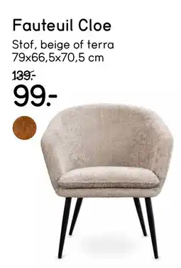 Leen Bakker Fauteuil Cloe aanbieding