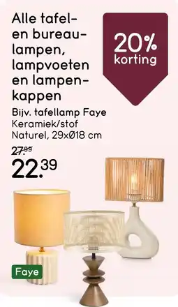 Leen Bakker Alle tafel en bureau lampen, lampvoeten en lampen kappen aanbieding