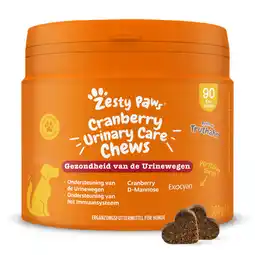 Zooplus 2x Zesty Paws Urinary Care Chews Cranberry 90 kauwtabletten aanvullend voer voor honden aanbieding