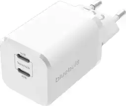Coolblue BlueBuilt Power Delivery Oplader met 2 Usb C Poorten 65W Wit aanbieding
