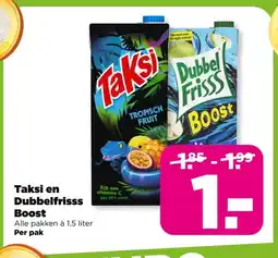 PLUS Taksi en Dubbelfrisss Boost aanbieding