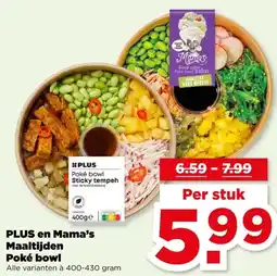 PLUS PLUS en Mama's Maaltijden Poké bowl aanbieding