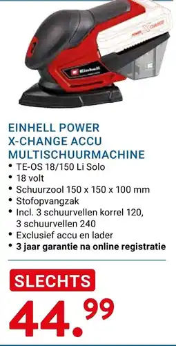 Kluswijs EINHELL POWER X-CHANGE ACCU MULTISCHUURMACHINE aanbieding