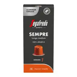 Koffievoordeel.nl Segafredo Sempre Lungo Medium - 10 koffiecups aanbieding