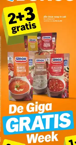 Albert Heijn Alle Unox soep in zak aanbieding