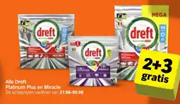Albert Heijn Alle Dreft Platinum Plus en Miracle aanbieding