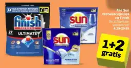 Albert Heijn Alle Sun vaatwascapsules en Finish aanbieding