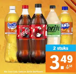 Albert Heijn Alle Coca-Cola, Fanta en Sprite literflessen aanbieding