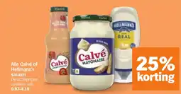 Albert Heijn Alle Calvé of Hellmann's sauzen aanbieding