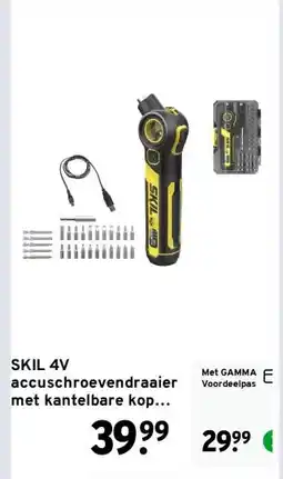 GAMMA SKIL 4V accuschroevendraaier met kantelbare kop 2714VL Limited Edition aanbieding