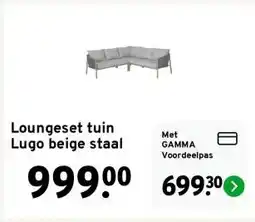 GAMMA Loungeset tuin Lugo beige staal aanbieding