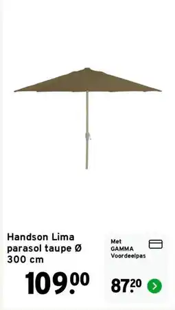 GAMMA Handson Lima parasol taupe Ø 300 cm aanbieding