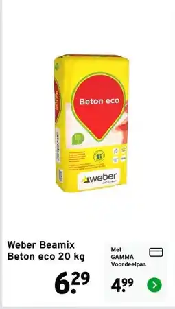 GAMMA Weber Beamix Beton eco 20 kg aanbieding