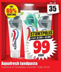 Dirk Aquafresh tandpasta aanbieding