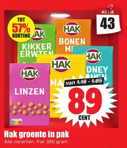 Dirk Hak groente in pak aanbieding