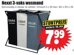 Dirk Nexxt 3-vaks wasmand aanbieding
