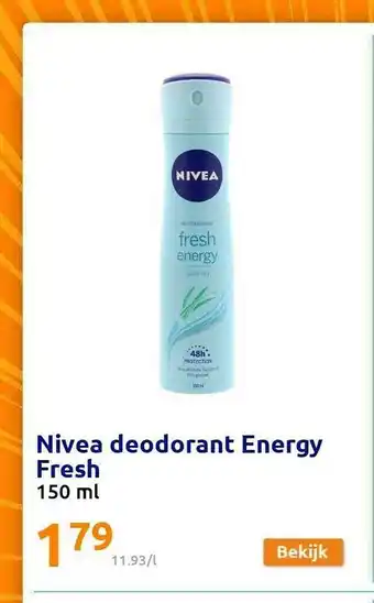 Action Nivea Deodorant Energy Fresh aanbieding